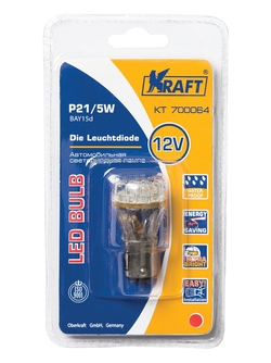 Светодиодная лампа указателя поворота и стоп-сигнала Kraft P21/5W