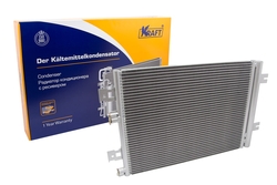 Радиатор кондиционера с ресивером Lada Largus 1.6 16V (12-) / Renault Logan 1.4-1.6 (08-), KRAFT
