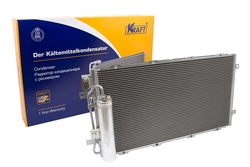 Радиатор кондиционера с ресивером ВАЗ 2190 Granta 1.6 (10-), Kalina II (13-), KRAFT